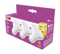 EMOS Lot de 3 spots LED MR16 avec culot GU10, 7 W pour ampoule halogène de 60 W, luminosité 806 lm, blanc chaud 3000 K, durée de vie 30 000 h, IRC min. 80, angle d'éclairage 100°, couleur blanche
