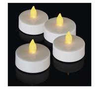 EMOS Lot de 4 bougies chauffe-plat LED blanches sans flamme avec effet vacillant, décoration pour Noël, Toussaint, fêtes, IP20, avec batterie, blanc chaud vintage