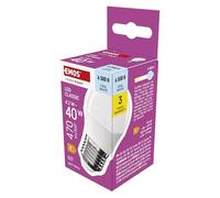 EMOS Mini lampe LED globe 4,2 W remplace une ampoule à incandescence de 40 W, petite ampoule avec culot E27, luminosité 470 lm, blanc froid 6500 K, durée de vie 30 000 h, IRC min. 80, angle