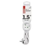 EMOS multiprise 1,5 m, 3 Prises françaises, intérieur, câble 1,5 m