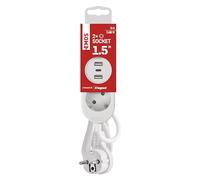 EMOS Multiprise avec USB, 2 Prises multiprises et 3 Ports USB - 2 Ports de Type A + 1 Port de Type C, câble d'extension de 1,5 m, Courant de Charge Max. 3,4 A, Protection de Contact Accrue, IP20 pour