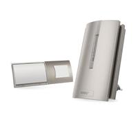 EMOS P5760N Kit de Sonnette Fil répéteur USB-C-Portée illimitée-Volume 5 Niveaux jusqu'à 85 DB-Affichage LED-16 mélodies-Fonction mémoire-230 V, argenté