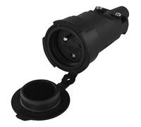 EMOS prise en caoutchouc avec capuchon, 3680 W, chantier, extérieur, noir | prise française, IP65, 250 V 16 A
