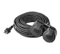 EMOS Rallonge avec 2 Prises Schuko 10 m Double rallonge 2 Prises Schuko 2 Prises de Terre Câble en Caoutchouc pour l'extérieur, IP44, H07RRR-F3G 1,5 mm2 G