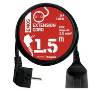 EMOS Rallonge de 1,5 m, 1 Prise, 250 V, PVC, intérieur, Noir