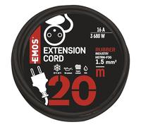 EMOS Câble de rallonge P01720 20 m IP44 1 prise française 230 V 1,5 mm² noir
