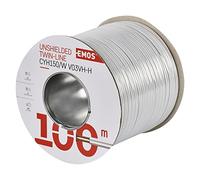 EMOS S8291 Lot de 100 câbles bidirectionnels non blindés 2 x 1,5 mm Blanc