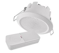 EMOS - Sonnette Filaire/sans Fil pour encastrement au Plafond - avec Bouton à Piles - 10 mélodies, 4 volumes, Max. 90 DB - Connexion Double Bouton - Récepteur pour 230 V, Bouton à Piles - Blanc