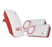 EMOS Sonnette sans fil pour prise, sans pile, avec 2 boutons, P5750.2T