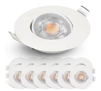 EMOS Spot LED encastrable 230V, 4.9W / 430lm | Spot LED Extra Plat 50° orientable, blanc chaud 3000K | Lot de 12 Spots de plafond pour l'intérieur, Plafonnier LED encastré, couleur blanc