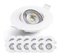 EMOS Spot LED Encastrable 230V, 5W / 450lm, 50° Orientable, Plafonnier LED encastré, blanc froid 6500K, Lot de 12 Spots de plafond pour l'intérieur, extra plat, ronde, Couleur blanc