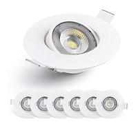 EMOS Spot LED Encastrable 230V, 5W / 450lm, 50° Orientable, Plafonnier LED encastré, blanc froid 6500K, Lot de 6 Spots de plafond pour l'intérieur, extra plat, ronde, Couleur blanc