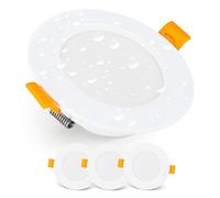 EMOS Spot LED Encastrable 230V, 5W / 500lm, Blanc froid 6000K | Spot Salle de Bain, étanche IP54 pour l'extérieur et l'intérieur | Lot de 3 LED spots de plafond, extra plat, rond, couleur blanc