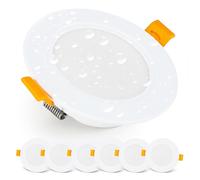 EMOS Spot LED Encastrable 230V, 5W / 500lm, Blanc neutre 4000K | Spot Salle de Bain, étanche IP54 pour l'extérieur et l'intérieur | Lot de 6 LED spots de plafond, extra plat, rond, couleur blanc