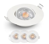 EMOS Spot LED encastrable dimmable, 230V, 4,9W / 480lm | 50° orientable, blanc chaud 2700K | Lot de 3 Spots de plafond LED dimmable pour l'intérieur, Plafonnier LED encastré, blanc
