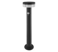 EMOS - TERION Lampadaire solaire LED avec détecteur de mouvement pour la maison et le jardin - Lampe solaire de chemin étanche avec capteur, luminosité 200lm, blanc chaud - Boîtier en acier inoxydable