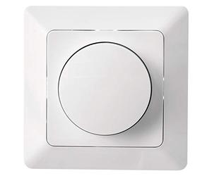 EMOS Variateur d'intensité LED avec bouton rotatif pour ampoules LED et halogènes à intensité variable, variateur rotatif encastré, 7-110 W/VA, blanc, A6003.0
