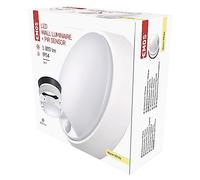 EMOS ZM3131 Applique murale LED et plafonnier avec détecteur de mouvement rond IP54 étanche 14 W pour balcon, cave, garage, extérieur 1000 lm, blanc chaud 3000 K, 21,5 cm