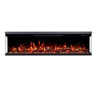 Emotion Flame Unity Cheminée électrique à trois côtés 152 - Feu de qualité supérieure pour mur et encastrable - 152x19x36 cm - Cheminée LED avec chauffage 900/1800W