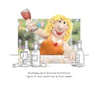 Emotional Rescue Carte Félicitations d'Anniversaire Familiale Modèle pour Elle, Boire 3 Différents Types de Vin Compte Comme une Salade de Fruits, Carte d'Anniversaire Amusante pour Elle