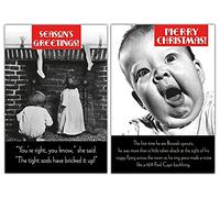 Emotional Rescue Lot de 10 cartes de Noël amusantes - 2 motifs différents - Lot de 10 cartes de Noël amusantes