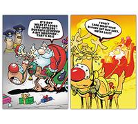 Emotional Rescue Lot de 10 cartes de Noël amusantes, 2 motifs différents, lot de 10 cartes de Noël amusantes