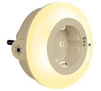 Emotionlite Veilleuse Prise avec Capteur de Crépuscule LED Lampe de nuit Les enfants protègent Auto/ON/OFF avec Capteur crépusculaire Blanc chaud 2700K 1 pièce