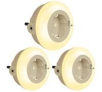 Emotionlite Veilleuse prise capteur jour nuit 3pcs LED blanc chaud 2700K