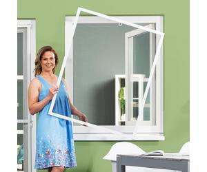empasa Moustiquaire fenêtre, Master Slim blanc, marron ou anthracite | Cadre en aluminium à découper sur mesure, différentes tailles disponibles, Couleur : blanc, Taille : 150 x 160