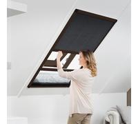 empasa Moustiquaire MASTER DUO Combi Fenêtre de toit plissé, aluminium | protection solaire Moustiquaire MASTER DUO Cadre en aluminium découpable sur mesure, couleur : marron, taille : 160 x 180 cm