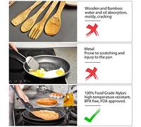 Empava Ensemble d'ustensiles de cuisine - 4 spatules antiadhésives | Cuillère à spaghetti | Louche à soupe | Cuillère fendue, ensemble d'ustensiles en nylon pour la cuisine antiadhésifs