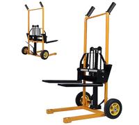 Empileur de ÉléVateur de Matériel Transpalette Hydraulique Manuel Chariot Élévateur à Plateforme Levage Maximal de 200 Kg Équipé de avec Pieds Fixes et Fourches Réglables