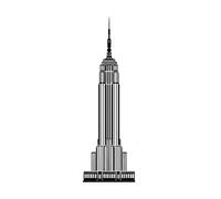Empire State Building, New York Stickers muraux 25x73.7cm Décoration artistique Noir