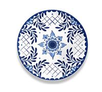Emporio Zani Touch Mel Santorini Assiette Plate 2 pcs 100% mélamine Blanc et Bleu