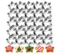 Emporte-pièce 25 cavités en forme d'étoile en acier inoxydable | Coupez 25 mini étoiles à la fois pour les biscuits de Noël, fondants et pâtisseries festives.
