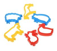 Emporte-pièce de Ferme Kit DIY en Plastique, 6 Pièces | Bords, Cheval, Mouton, Cochon, Vache, Lapin, Facile à Laver, Usage Créatif Couleur Aléatoire Plusieurs styles