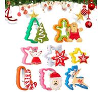 Emporte-Pièce de Noël 8 Pièces Moule à Dessert de Cuisine | Acier Inoxydable Flocon De Neige Arbre Bonhomme En D'Épice Cerf Père Noël Emporte-Pièce À Gâteau pour les Biscuits de Noël