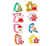 Emporte-Pièce de Noël 8 Pièces Moule À Pâtisserie | Acier Inoxydable Flocon De Neige Arbre Bonhomme En D'Épice Cerf Père Noël Emporte-Pièce À Gâteau Pour Biscuits De Noël