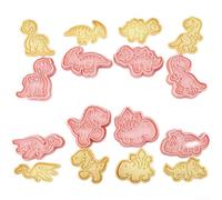 Emporte-pièce Dinosaure 3D Ensemble 8 Outils Cuisson Pâte à Sucre Fondant Cartoons Mignons pour Fêtes Enfants Boîte