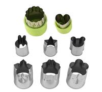 Emporte-pièces à légumes - Aide à la cuisson pour façonner les aliments, emporte-pièce en acier inoxydable, assortiment de dissolvant de croûte à motifs d'animaux, outil de repas avec bord en PE