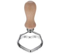 Emporte-pièces de Cœur en Bois et Alliage de Zinc pour Raviolis | Bord Cranté pour Sceller les Garnitures, Adapté au Chocolat Préparations Culinaires, Couleur Kaki