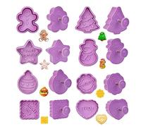 Emporte-pièces de Noël en plastique, ensemble de tampons à biscuits 8 pièces, emporte-pièces au chocolat, pain d'épices, arbre, bonhomme de neige, cloche pour la cuisson en cuisine