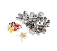 Emporte-Pièces en Acier Inoxydable, Kit de Fabrication de Boucles D'Oreilles, avec 36 Biscuit Cookie Cutter, 40 Mini Emporte-Pièce Ronde, et 60 Boucles D'oreilles, pour Bricolage Artisanat