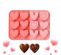 Emporte-pièces en forme de cœur - 12 pièces réutilisables - Passe au lave-vaisselle - Mini moules à biscuits pour la pâtisserie - Pour les amateurs, la famille, les amis, les adultes, les