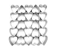 Emporte-pièces en forme de cœur, 25 cavités, petit emporte-pièce en forme de cœur, for la saint-valentin, moules à biscuits de mariage for la cuisson de mini biscuits en acier inoxydable