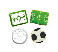 DECORA, 0255048 Kit de Découpe Football, Moule Ballon + Moule Terrain de Football, Le Kit Idéal pour Créer des Décorations en Pâte à Sucre ou en Gomme, Fabriqué en Italie, Design Original, 2pcs