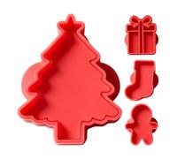 Emporte-pièces Noël 4 Pièces Gingembre Sapin Chaussette Coffret Cuisson | Débutants Pâtissiers Maison École Fête Fondant Pâte Sûr PP Multiples Formes Utilisation Vacances