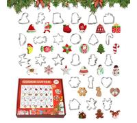 Emporte-pièces pour Noël 24 Pièces Acier Inoxydable Étoile Père Noël Sapin | Mini Découpoirs Moules Festifs Pour Fêtes de Fin d'Année Maison Cuisine Appartement Dessert Fondant