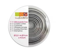 ScrapCooking Boîte de 11 emporte-pièces ronds Acier inoxydable 10,3 x 10,3 x 3,2 cm
