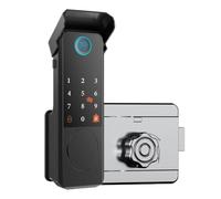 Empreinte biométrique extérieure imperméable de serrure porte intelligente | Serrure de porte électronique de jante de carte à puce RFID de mot de passe de contrôle d'application Accès en temps réel